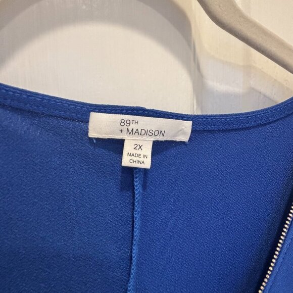 89th & Madison Shirt Royal Blue - Plus Size 2X - Picture 2 of 3